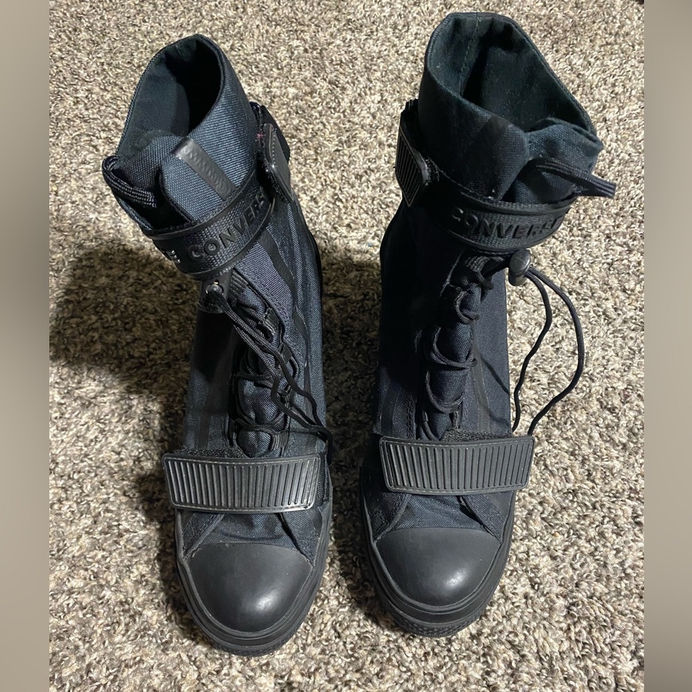 Converse GR82 Heeled Combat Boots Military Moto Punk Grunge Alt - Picture 4 of 12